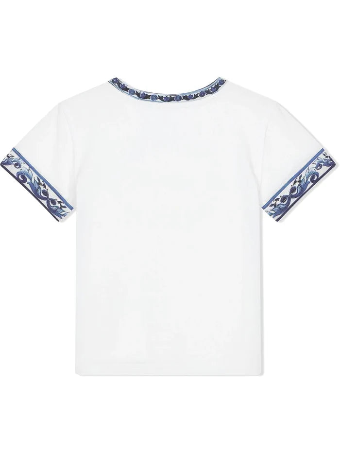 DOLCE & GABBANA BABY Short Sleeve T-shirt Blue/White - MAISONDEFASHION.COM