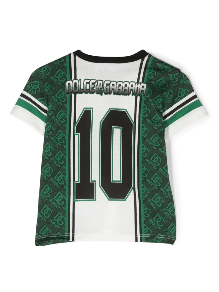 DOLCE & GABBANA BABY Varsity T-shirt Green/Multicolour - MAISONDEFASHION.COM