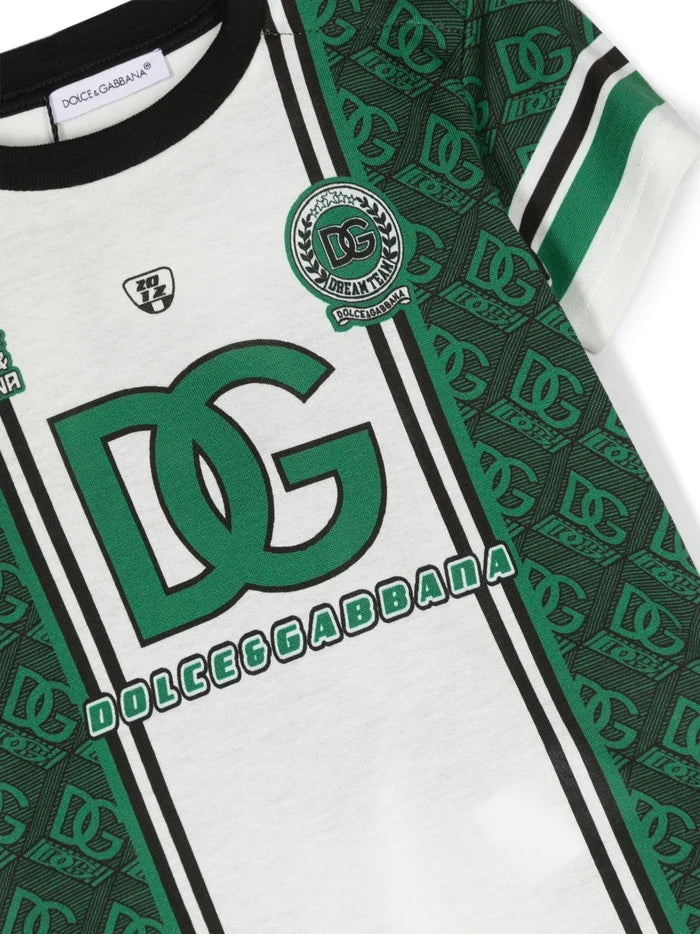 DOLCE & GABBANA BABY Varsity T-shirt Green/Multicolour - MAISONDEFASHION.COM