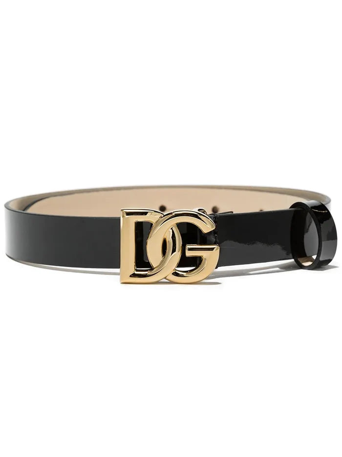 DOLCE & GABBANA KIDS DG Buckle Belt Black - MAISONDEFASHION.COM