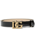 DOLCE & GABBANA KIDS DG Buckle Belt Black - MAISONDEFASHION.COM