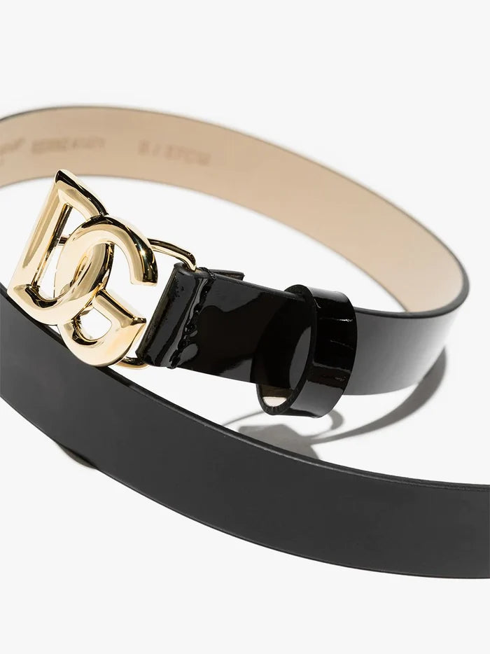 DOLCE & GABBANA KIDS DG Buckle Belt Black - MAISONDEFASHION.COM