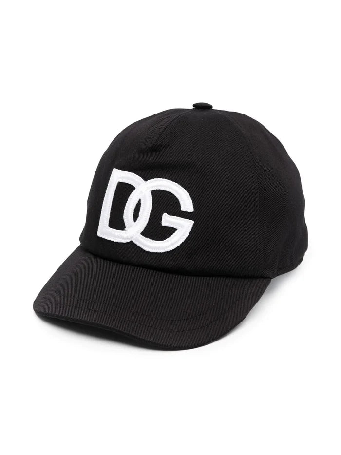 DOLCE & GABBANA KIDS DG Logo Patch Baseball Cap Black - MAISONDEFASHION.COM