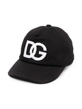 DOLCE & GABBANA KIDS DG Logo Patch Baseball Cap Black - MAISONDEFASHION.COM