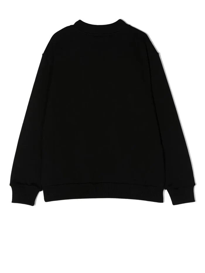 DOLCE & GABBANA KIDS DG Studded Logo Sweatshirt Black - MAISONDEFASHION.COM