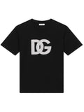 DOLCE & GABBANA KIDS DG Studded Logo T-Shirt Black - MAISONDEFASHION.COM