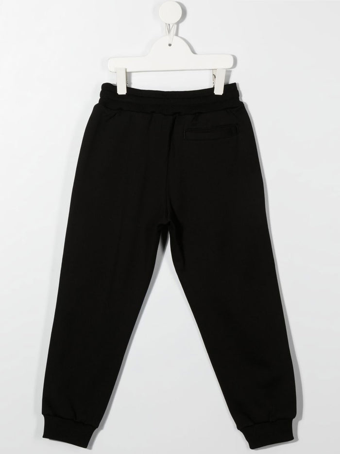 DOLCE & GABBANA KIDS Embroidered Logo Track Pants Black - MAISONDEFASHION.COM