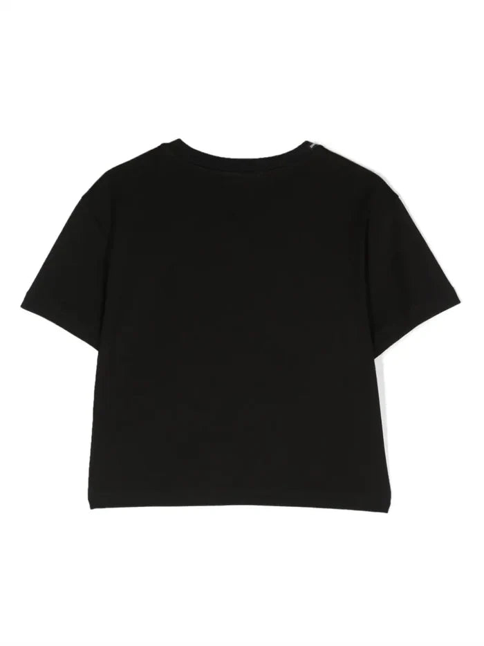 DOLCE & GABBANA KIDS Girls Floral Print T-Shirt Black/Multi - MAISONDEFASHION.COM