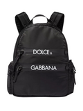 DOLCE & GABBANA KIDS Girls Nylon Backpack Black - MAISONDEFASHION.COM