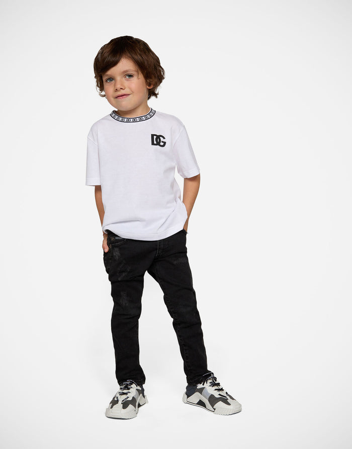 DOLCE & GABBANA KIDS Logo Band T-shirt White - MAISONDEFASHION.COM