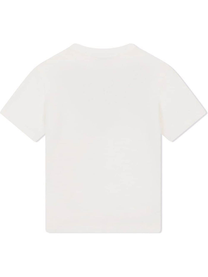 DOLCE & GABBANA KIDS Logo-embroidered cotton T-shirt White - MAISONDEFASHION.COM