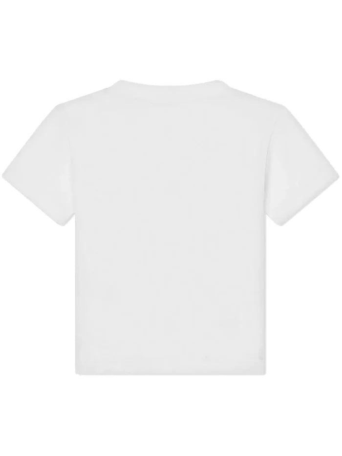 DOLCE & GABBANA KIDS Logo Floral Print T-Shirt White - MAISONDEFASHION.COM