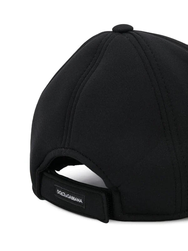 DOLCE & GABBANA KIDS  logo patch baseball cap black - MAISONDEFASHION.COM