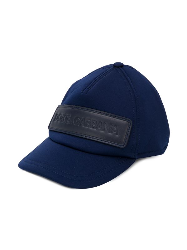DOLCE & GABBANA KIDS  logo patch baseball cap blue - MAISONDEFASHION.COM