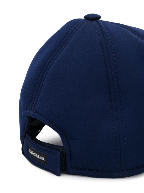 DOLCE & GABBANA KIDS  logo patch baseball cap blue - MAISONDEFASHION.COM