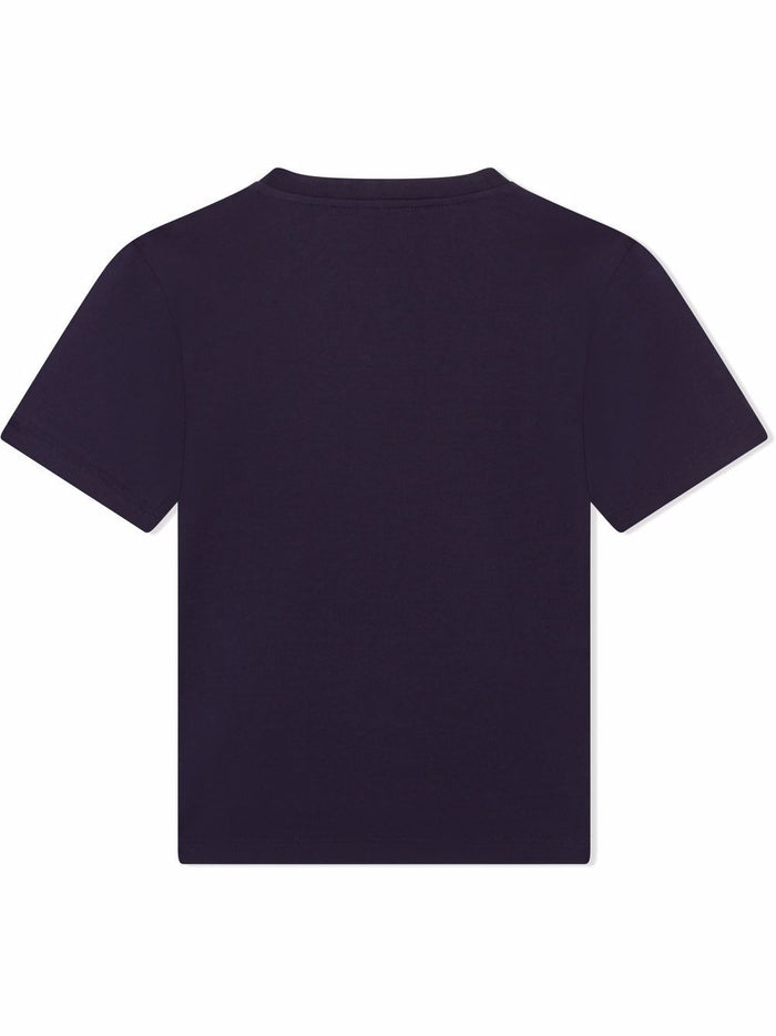 DOLCE & GABBANA KIDS Logo-patch cotton T-shirt Navy - MAISONDEFASHION.COM