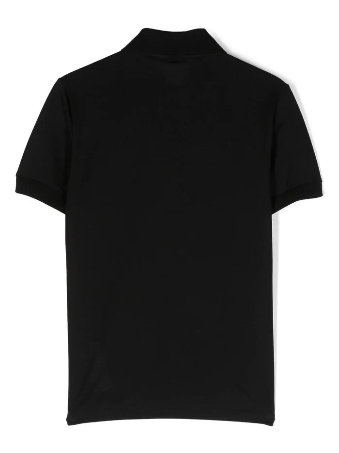 DOLCE & GABBANA KIDS Logo Plaque Polo Shirts Black - MAISONDEFASHION.COM