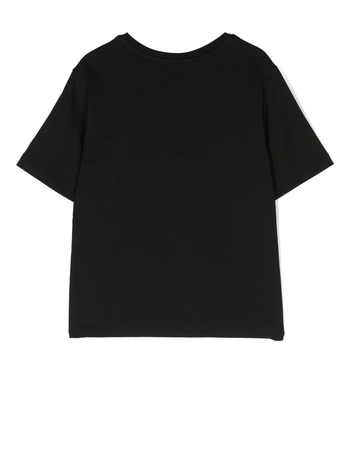 DOLCE & GABBANA KIDS Logo-plaque Short-sleeved T-shirt Black - MAISONDEFASHION.COM