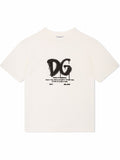 DOLCE & GABBANA KIDS Logo-print cotton T-shirt White - MAISONDEFASHION.COM