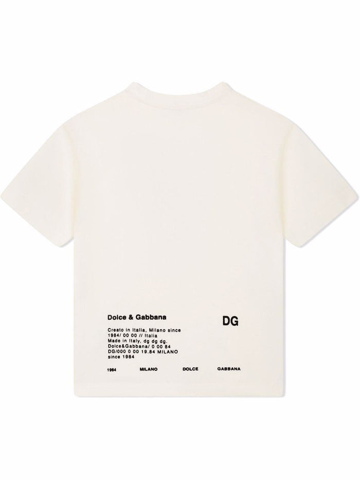 DOLCE & GABBANA KIDS Logo-print cotton T-shirt White - MAISONDEFASHION.COM