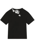 DOLCE & GABBANA KIDS Logo-print Short-sleeved T-shirt Black/White - MAISONDEFASHION.COM