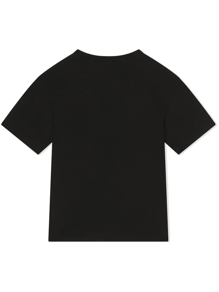 DOLCE & GABBANA KIDS Logo-print Short-sleeved T-shirt Black/White - MAISONDEFASHION.COM