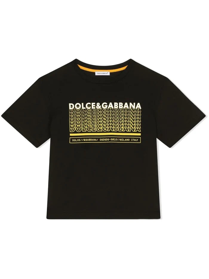 DOLCE & GABBANA KIDS Logo-print T-shirt Black - MAISONDEFASHION.COM