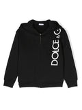 DOLCE & GABBANA KIDS Zip-up Hoodie Black - MAISONDEFASHION.COM