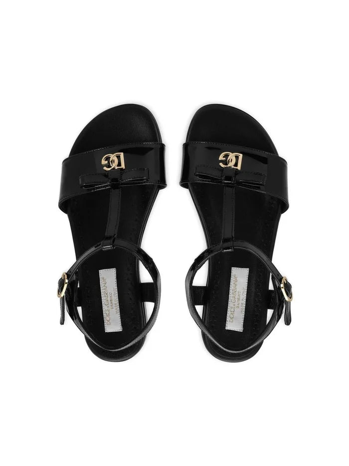 DOLCE & GABBANA KIDS Open-toe Sandals Black - MAISONDEFASHION.COM