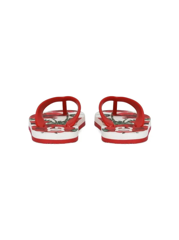 DOLCE & GABBANA KIDS Poppy-print Flip Flops Multicolour - MAISONDEFASHION.COM