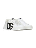 DOLCE & GABBANA KIDS Portofino Low-top Leather Sneakers White - MAISONDEFASHION.COM