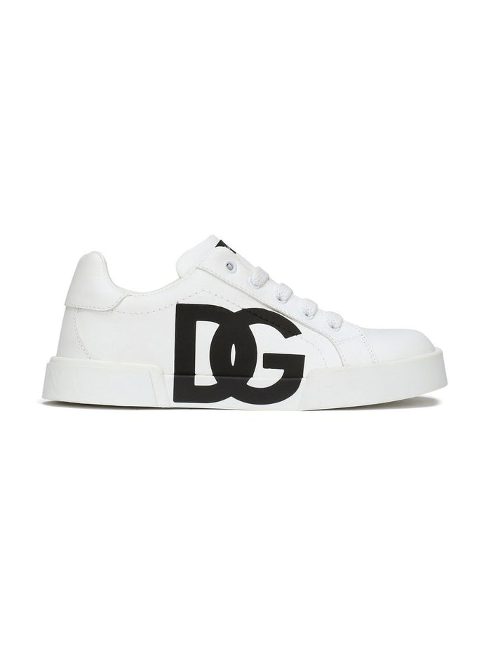 DOLCE & GABBANA KIDS Portofino Low-top Leather Sneakers White - MAISONDEFASHION.COM