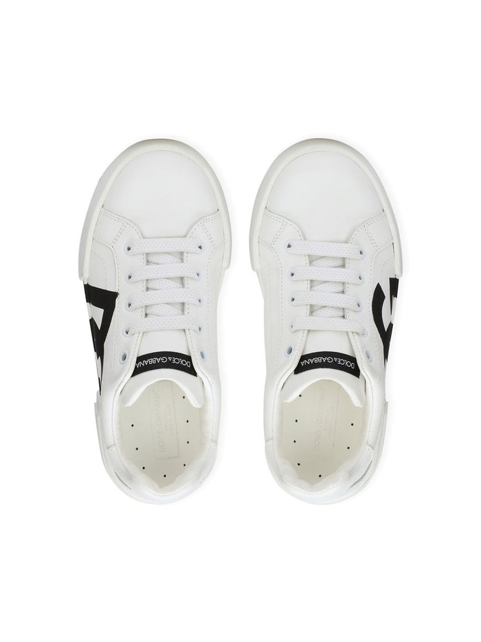 DOLCE & GABBANA KIDS Portofino Low-top Leather Sneakers White - MAISONDEFASHION.COM
