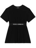 DOLCE & GABBANA KIDS Short-sleeved T-shirt Dress Black - MAISONDEFASHION.COM