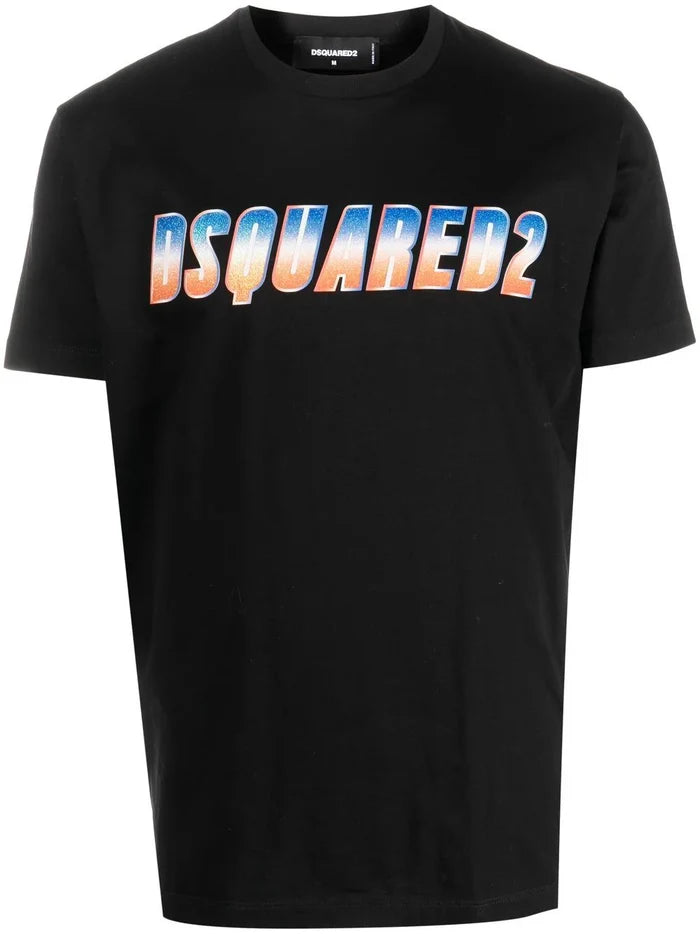 DSQUARED2 3D Graphic Print Cool T-Shirt Black - MAISONDEFASHION.COM