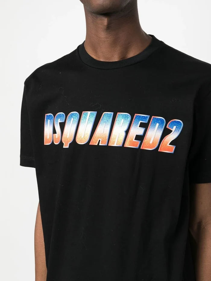 DSQUARED2 3D Graphic Print Cool T-Shirt Black - MAISONDEFASHION.COM