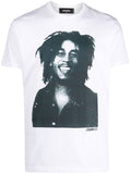 DSQUARED2 Bob Marley Print T-shirt White - MAISONDEFASHION.COM