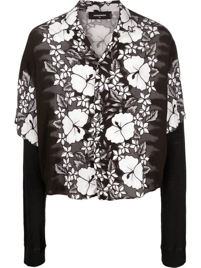 DSQUARED2 Bowling Drop Shirt Black/White - MAISONDEFASHION.COM