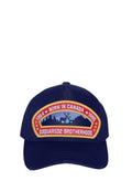 DSQUARED2 Brotherhood Baseball Cap Blue - MAISONDEFASHION.COM