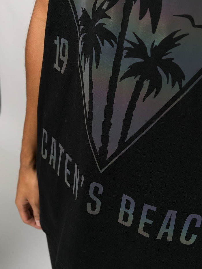 DSQUARED2 D2 Caten's Beach Slouch T-Shirt Black - MAISONDEFASHION.COM