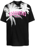 DSQUARED2 D2 Palms Slouch T-Shirt Black - MAISONDEFASHION.COM