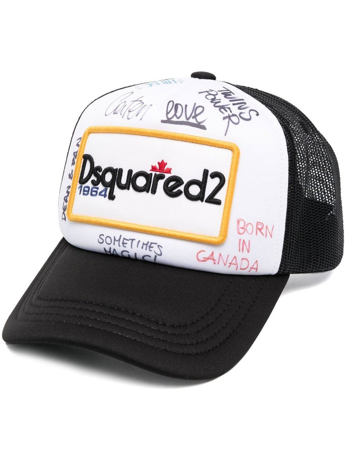 DSQUARED2 D2 Patch Baseball Cap Black - MAISONDEFASHION.COM