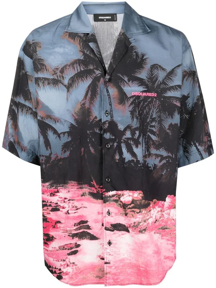 DSQUARED2 D2 Sunrise Bowling Shirt Multi - MAISONDEFASHION.COM
