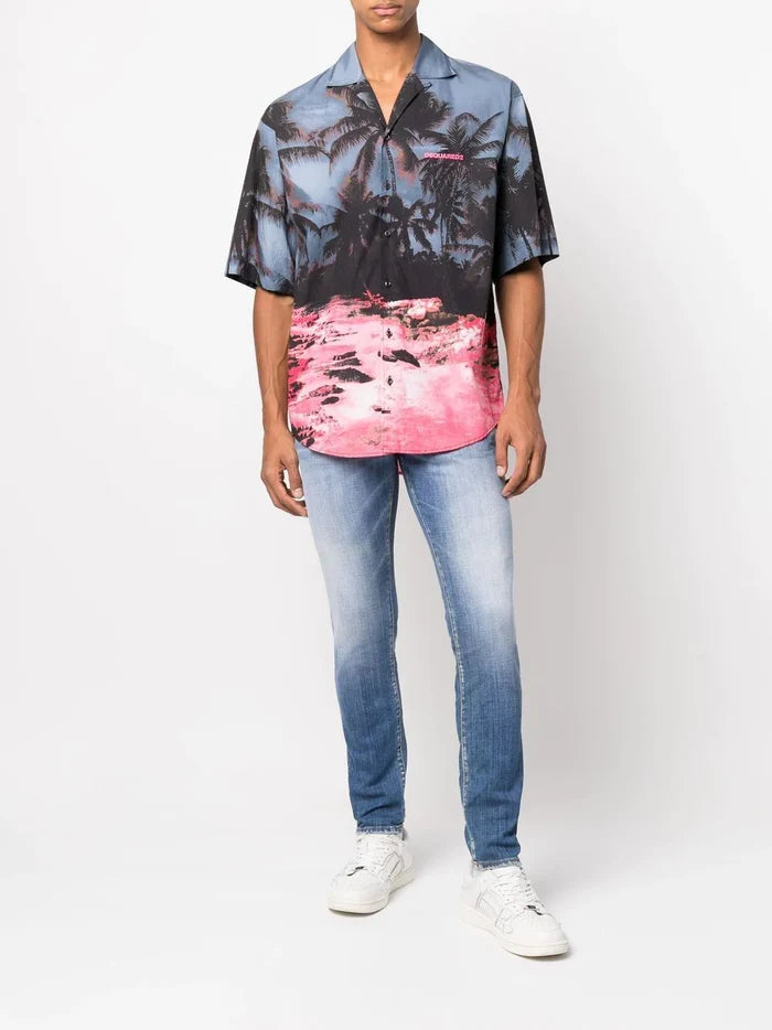 DSQUARED2 D2 Sunrise Bowling Shirt Multi - MAISONDEFASHION.COM