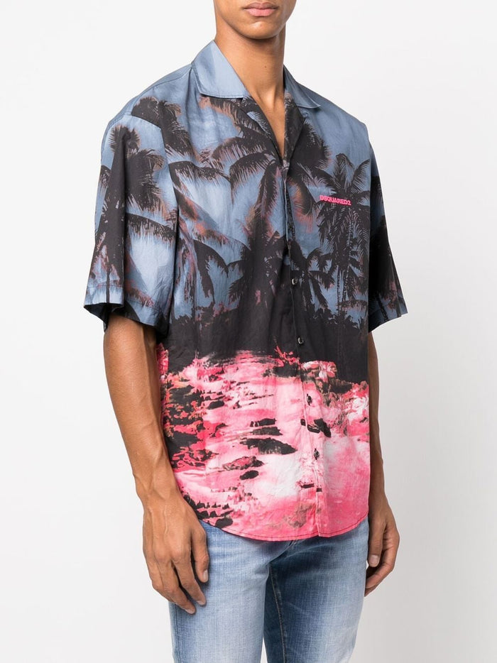 DSQUARED2 D2 Sunrise Bowling Shirt Multi - MAISONDEFASHION.COM