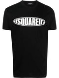 DSQUARED2 D2 Surf Board Logo T-Shirt Black - MAISONDEFASHION.COM