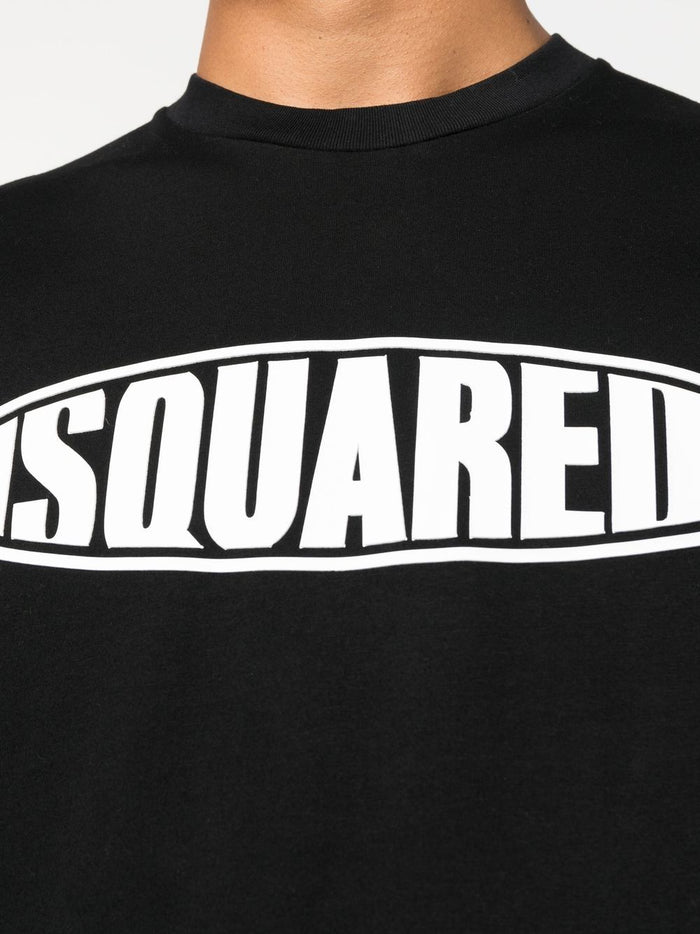 DSQUARED2 D2 Surf Board Logo T-Shirt Black - MAISONDEFASHION.COM