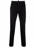 DSQUARED2 Distressed Logo Patch Skinny Jeans Black - MAISONDEFASHION.COM