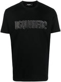 DSQUARED2 Graphic Print Cool 3D effect T-Shirt Black - MAISONDEFASHION.COM