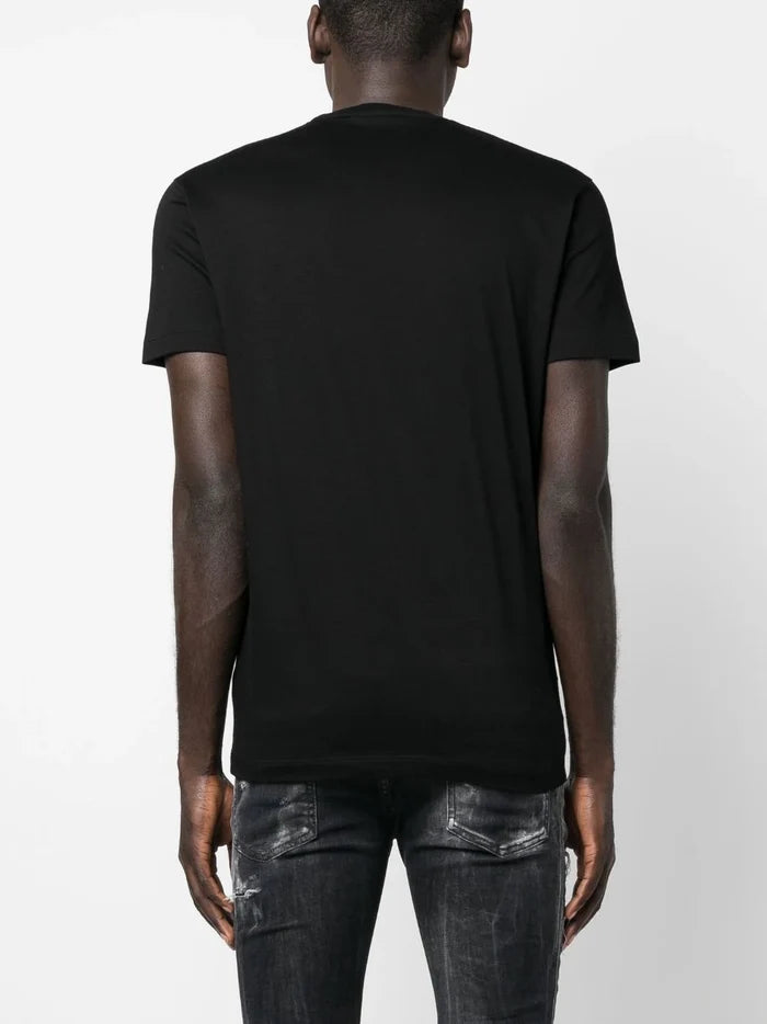 DSQUARED2 MEN Graphic Print Cotton T-Shirt Black - MAISONDEFASHION.COM